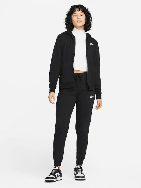 Women's Sweatshirt Jacket Hooded Black