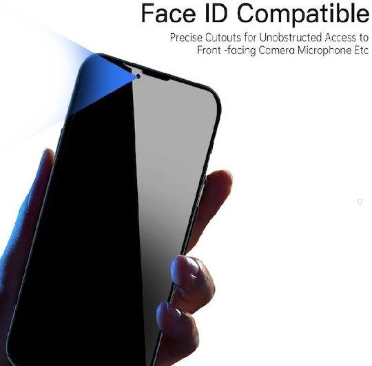Privacy Full Face Tempered Glass Μαύρο (iPhone 13 Pro Max)