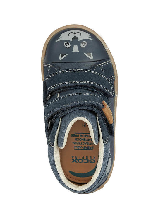 B Kilwi Ανατομικά Suede Παιδικά Μποτάκια με Σκρατς Navy Μπλε
