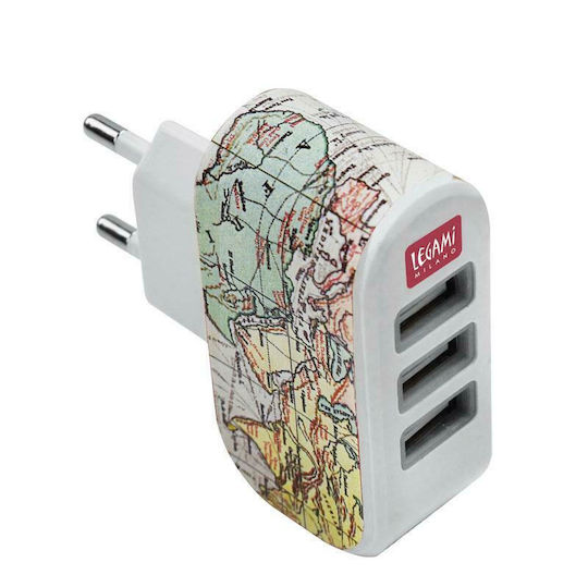 Legami Milano Зарядно без кабел с 3 USB-A порта Многоцветен (WACH2000)