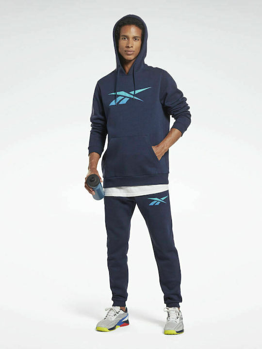 Reebok Identity Men's Sweatshirt with Hood and Pockets Vector Navy