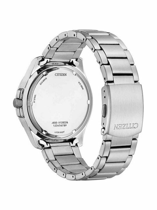 Citizen Ceas Barbatesc 44mm Eco - Drive Cu Brățară Din Metal Argintie