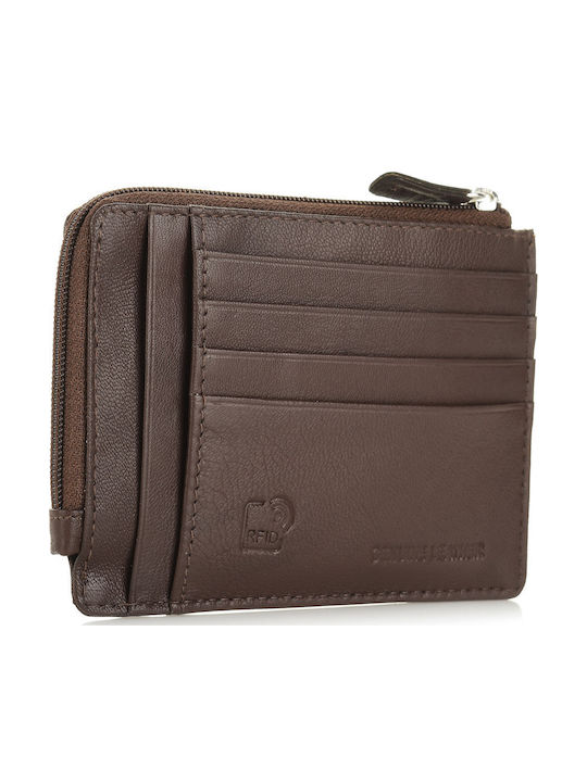 Leather Men's Wallet Classic with RFID Brown
