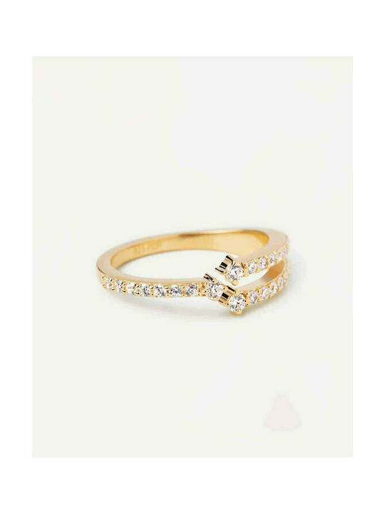 P D Paola Women's Gold Plated Silver Ring Sisi with Zircon