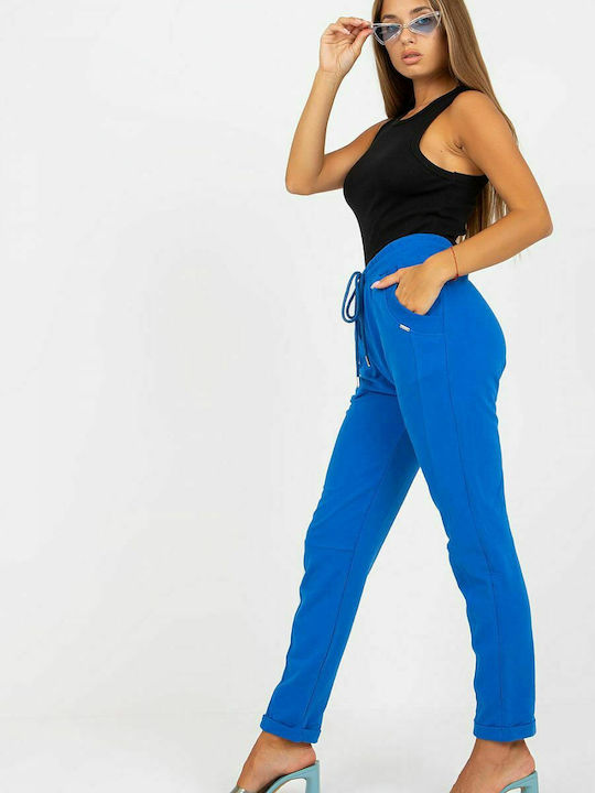 Relevance Hohe Taille Damen-Sweatpants Jogger Blau