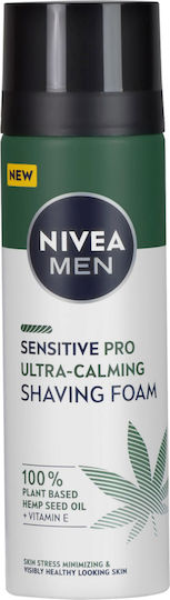 Nivea Men Sensitive Pro Ultra Calming Spumă de Ras cu Ulei de Cânepă 200ml