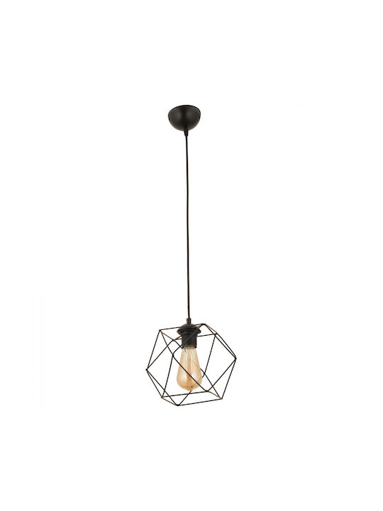 Klikareto Cube Pendant Light Black Grid with Socket E27 20x70cm