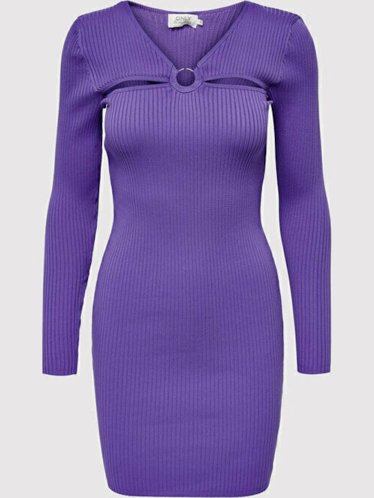 Rochie Mini Tricotată Violet