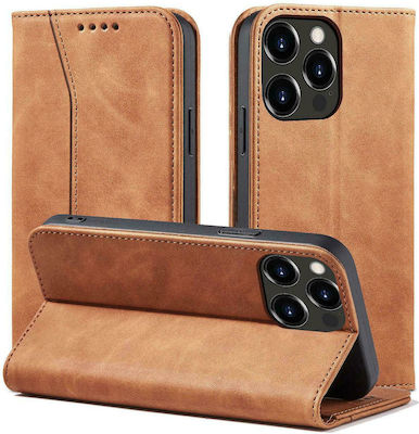 Hurtel Magnet Fancy Synthetic Leather Wallet Brown (iPhone 13 Pro Max)