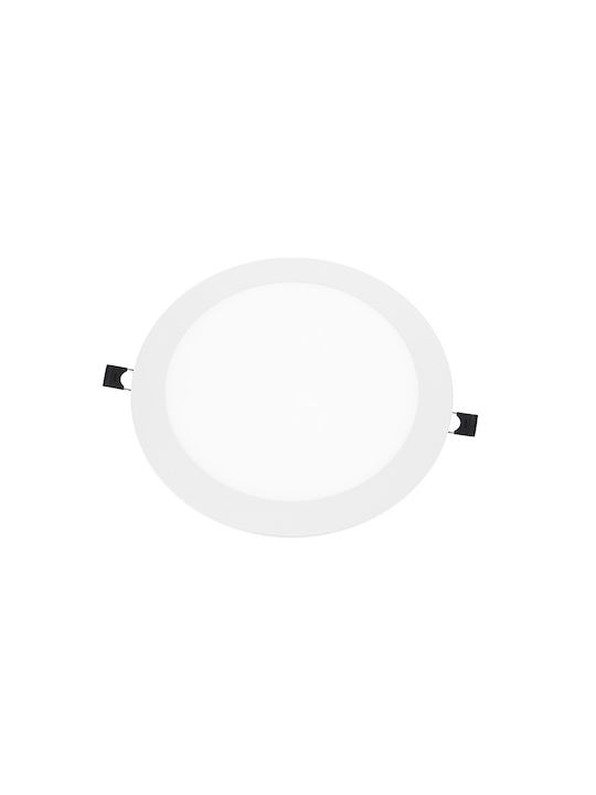 Aca Στρογγυλό Χωνευτό LED Panel 22W με Ψυχρό Λευκό Φως 6500K 22.5εκ.
