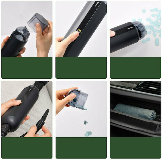 Baseus A2 Mini Wireless Aspirator de mână pentru mașină Aspirare uscată cu Putere 70W Reîncărcabil 5V Alb