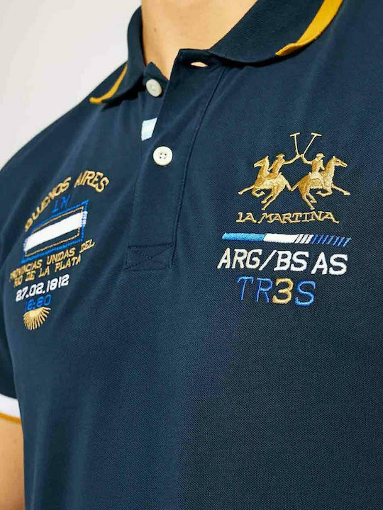 Men's Short Sleeve Polo Blouse Navy Blue 3LM