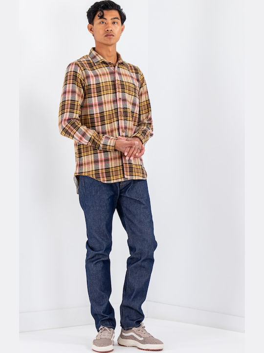 Long-sleeved Shirt Checked Light Melton