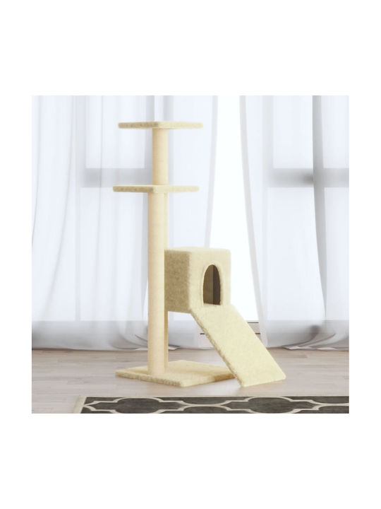 vidaXL Cat Scratching Post Cat Tree In Beige Colour with Height 92 cm