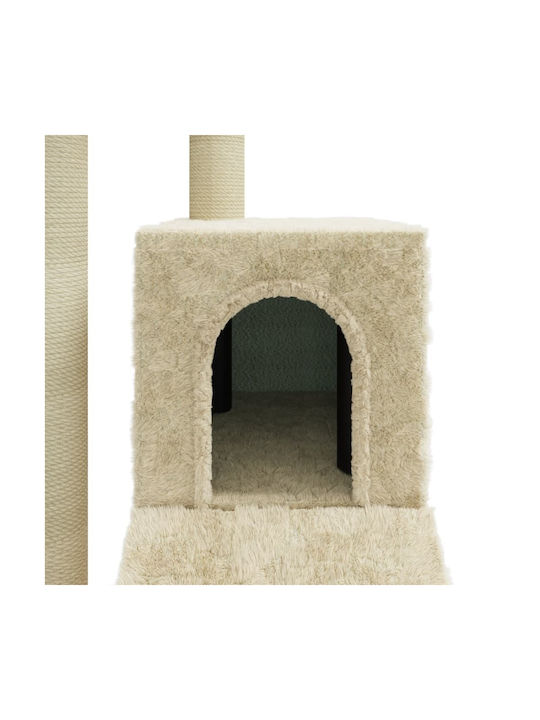 vidaXL Scratching Post Cat Trees Beige Ceiling 4 levels 35x54x92cm