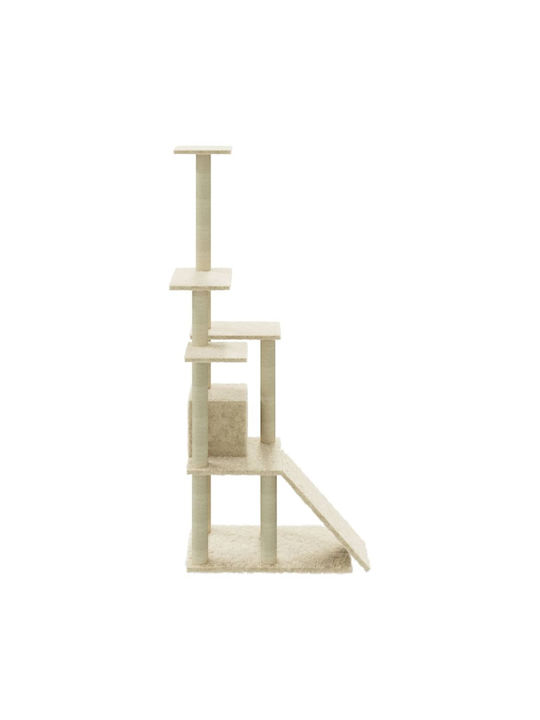 vidaXL Kratzbaum Katzenbäume Beige 5 Ebenen 54x73x155cm