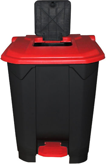 Waste Bin Black - Red 50L Waste Bin Black - Red 50L