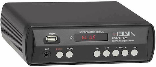 Helvia Helvia HCA-60 PA Power Amplifier 2 Channels 60W/100V Equipped with USB/Bluetooth Black