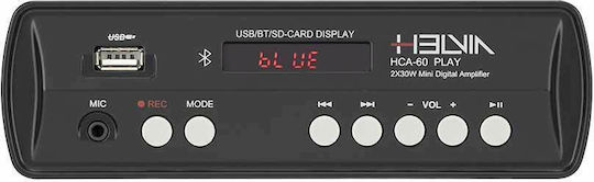 Helvia Helvia HCA-60 PA Power Amplifier 2 Channels 60W/100V Equipped with USB/Bluetooth Black
