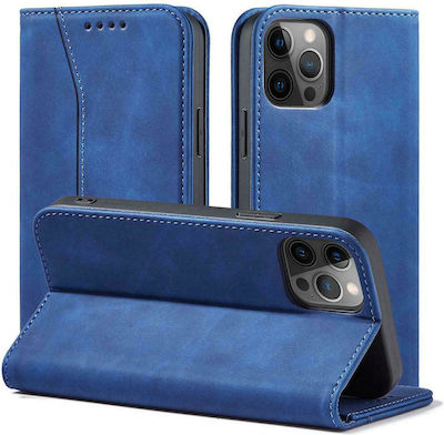 Hurtel Magnet Fancy Synthetic Leather Wallet Blue (iPhone 12 Pro Max)