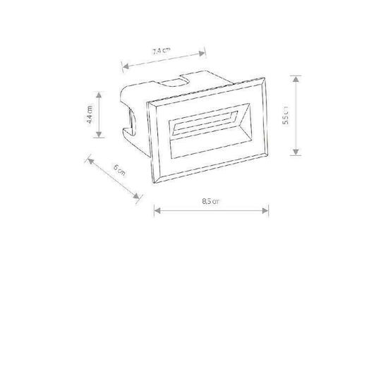 Nowodvorski Bay S Wall-Mounted Outdoor Spot Light LED IP65 3W with Warm White Light 4x6εκ.