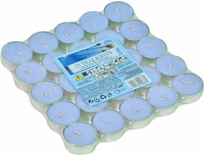 Tealights 5205376025373 with Scent Cotton Flowers in Blue Color 25pcs