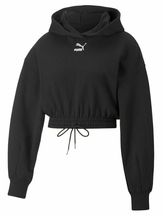 Classics Cropped Hanorac pentru femei Cu glugă Negru