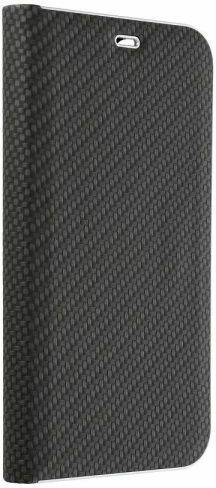 Forcell Luna Carbon Книга Изкуствена кожа Черен (Galaxy S9+)