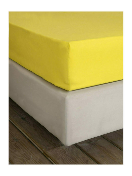 Nima Sheet Super-Double with Elastic 160x200+32cm. Unicolors Yellow