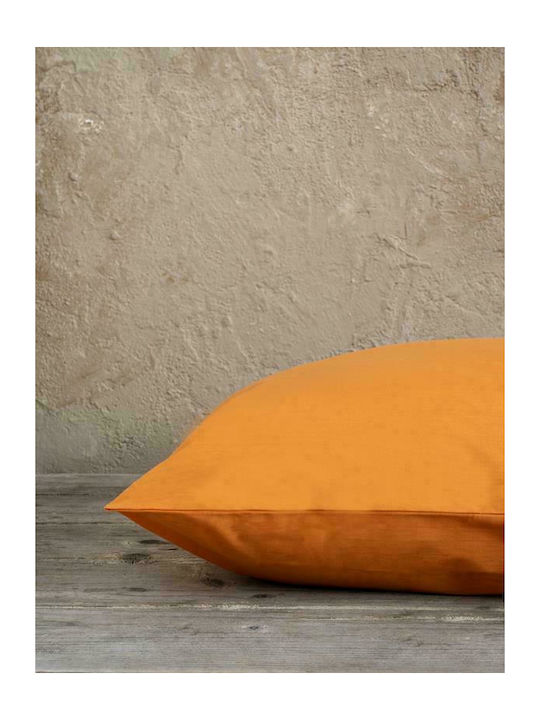 Nima Unicolors Σεντόνι Υπέρδιπλο με Λάστιχο 160x200+32εκ. Deep Orange