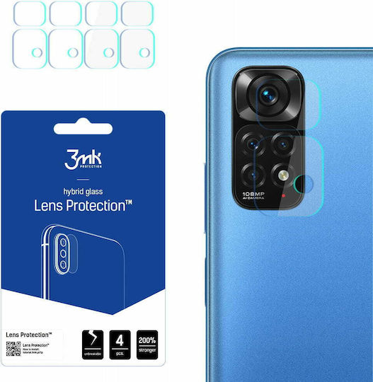 3MK Lens Protection 4 pcs Protecție Cameră Tempered Glass Transparent pentru Redmi Note 11