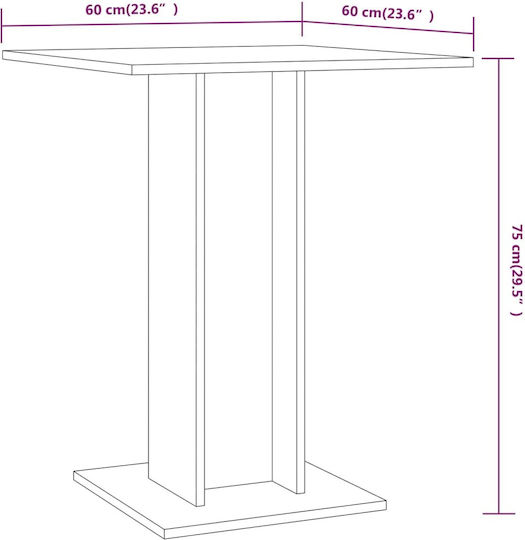 Bistro Tisch Küche Holz Gray 60x60x75cm