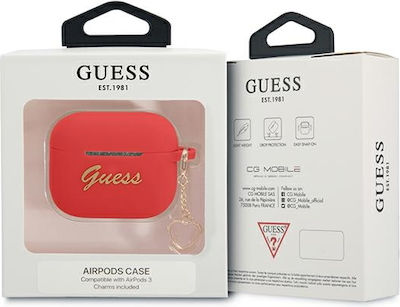 Guess Charm Silicone Case Red for Apple AirPods 3