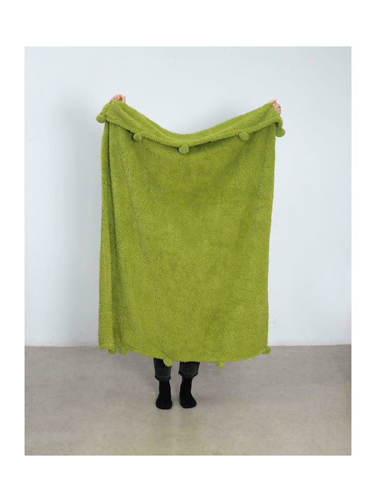 Pennie Papigo Super Furry Blanket Double 240x260cm Olive Green