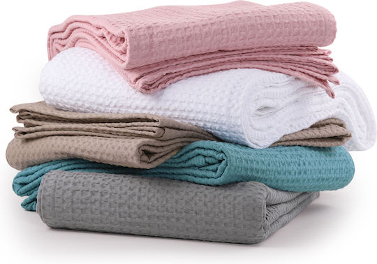 Nef-Nef Homeware New Golf Pique Double Blanket 220x240cm White