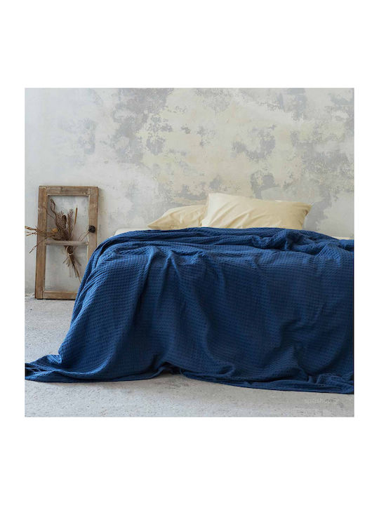 Nima Habit Blanket Pique Queen 240x260cm. 23762 Navy Blue