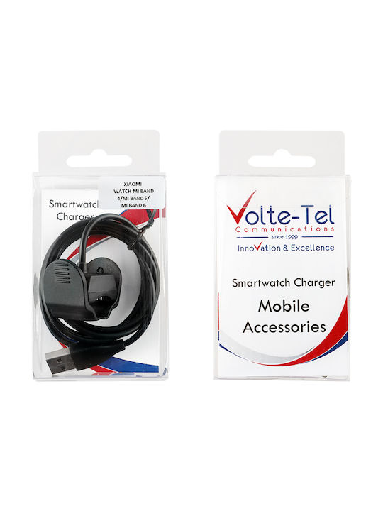 Volte-Tel Cablu de Încărcare USB Încărcător pentru Mi Band 5 / Mi Band 6 Negrus
