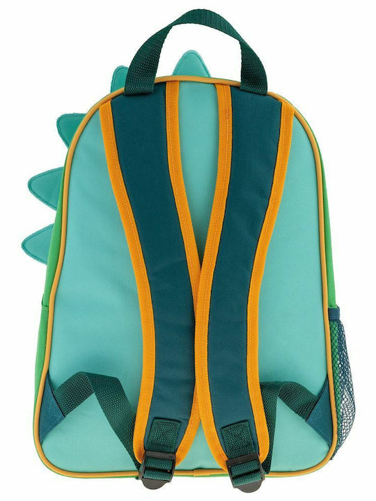 Stephen Joseph Green Dino School Bag Backpack Kindergarten Green with Water Bottle Holder