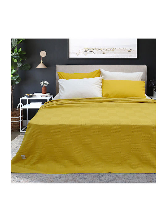 Lino Home Renk Κουβέρτα Πικέ Μονή 170x240εκ. Yellow