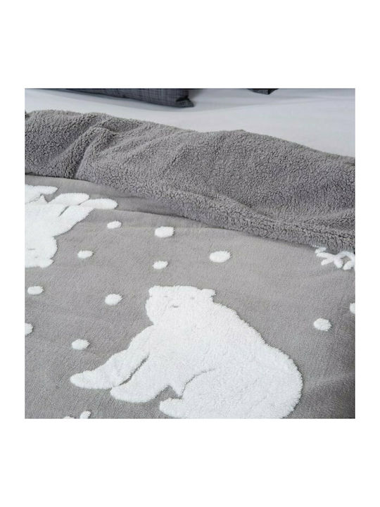 Palamaiki Polo Κουβέρτα Fleece Μονή 160x220εκ. Ανοιχτό Γκρι