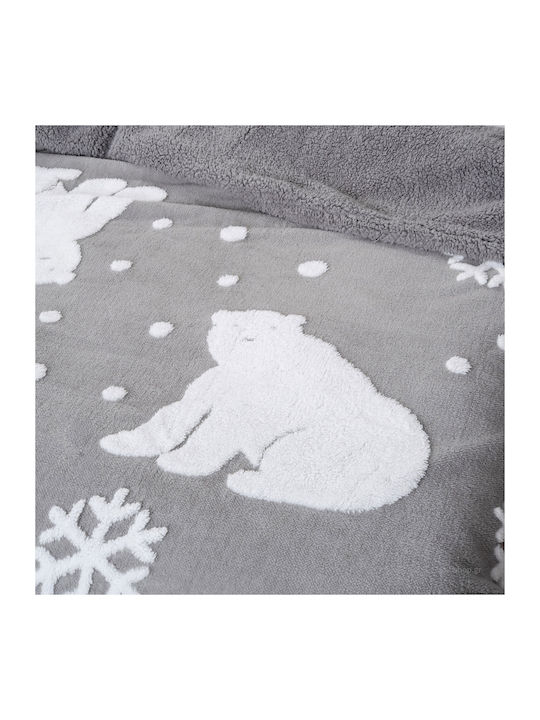 Palamaiki Polo Κουβέρτα Fleece Μονή 160x220εκ. Ανοιχτό Γκρι