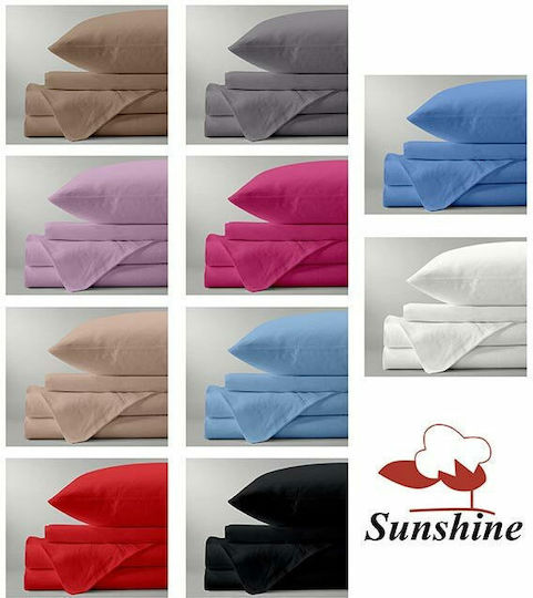 Sunshine Sheet Sets Single with Elastic 105x205+30cm. Cotton Feelings 151 22 Beige 3pcs