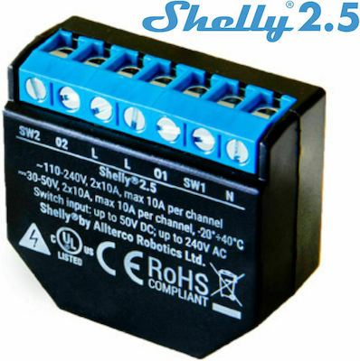 Shelly 2.5 Smart Intermediate Switch Wi-Fi Connected