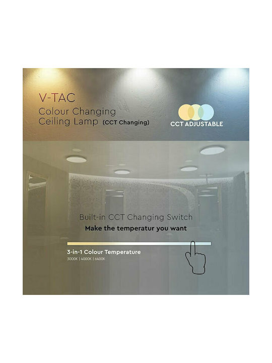 V-TAC Ceiling Mount Light 35cm White with Integrated LED