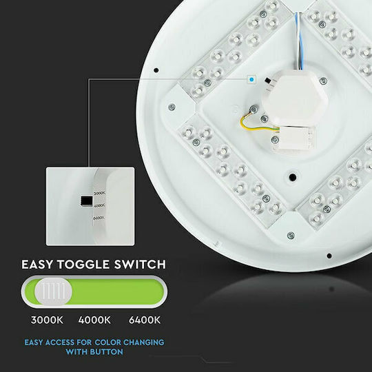 V-TAC Ceiling Mount Light 31cm White with Integrated LED