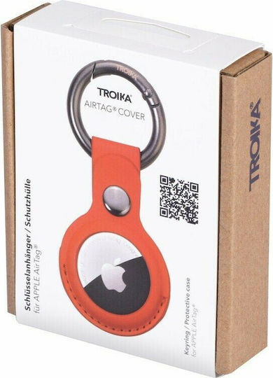 Troika KR21-20 RD Калъф за ключодържател Изкуствена кожа за AirTag в Червен цвят