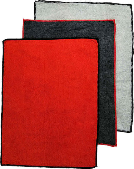 Auto Gs Μicrofiber Feral Detailing Πανιά Μικροϊνών Καθαρισμού Αυτοκινήτου Γκρι 40x38cm 3τμχ