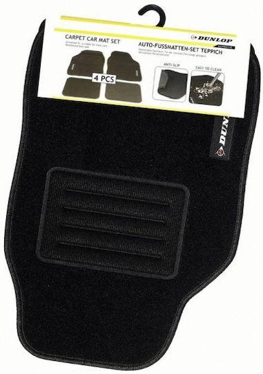 Dunlop Satz Vorder- und Hintermatten Universal 4Stück aus Teppichboden Schwarz