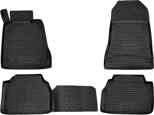 Novline Set of Front and Rear Mats 4pcs Tray Type for Mercedes-Benz E Class 1995-2003 Black