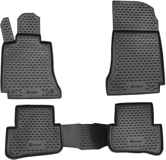 Novline Set of Front and Rear Mats 4pcs for Mercedes-Benz S 1998-2005 Black